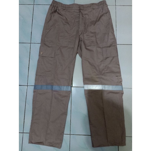 celana kerja proyek/bengkel Celana wearpak warna coklat moca
