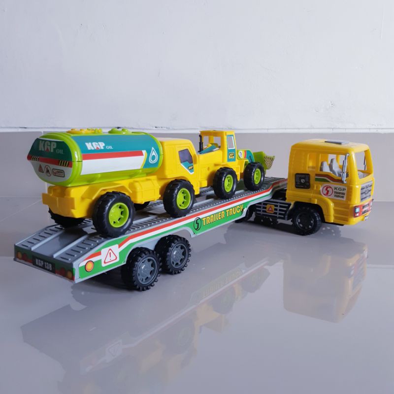 Mainan Truk Hauler Angkut Mobil Truck Trailer Excavator Buldozer Anak