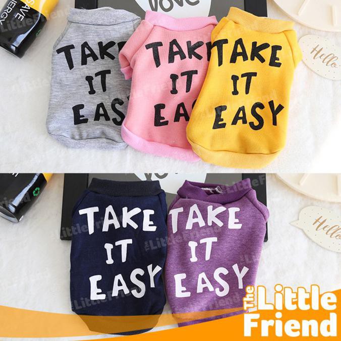 Limited Stock Baju Anjing Kucing Kaos Anjing Pom Poodle Puppy Kitten Take It Easy - Ungu, Xs