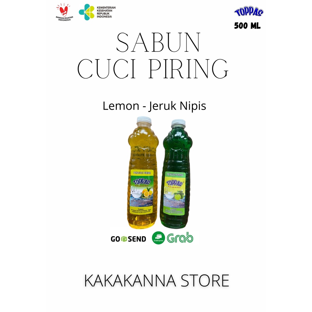 Sabun Cuci Piring Toppas 500ml Murah Izin Kemenkes RI