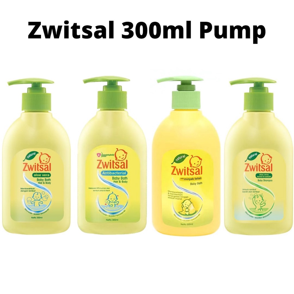 Zwitsal Baby Bath 2in1 / Shampoo Sabun Sampo Hair &amp; Body Classic Anti Bacterial / Milk Honey - With Telon / Pump 300ml 300 ml