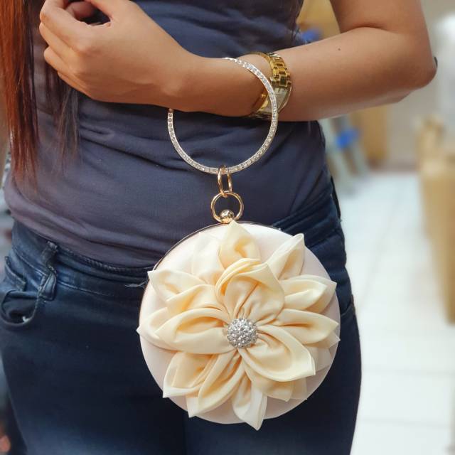 Tas unik tas Murah tas fashion Clutch pesta wanita import  gelang bunga import 13