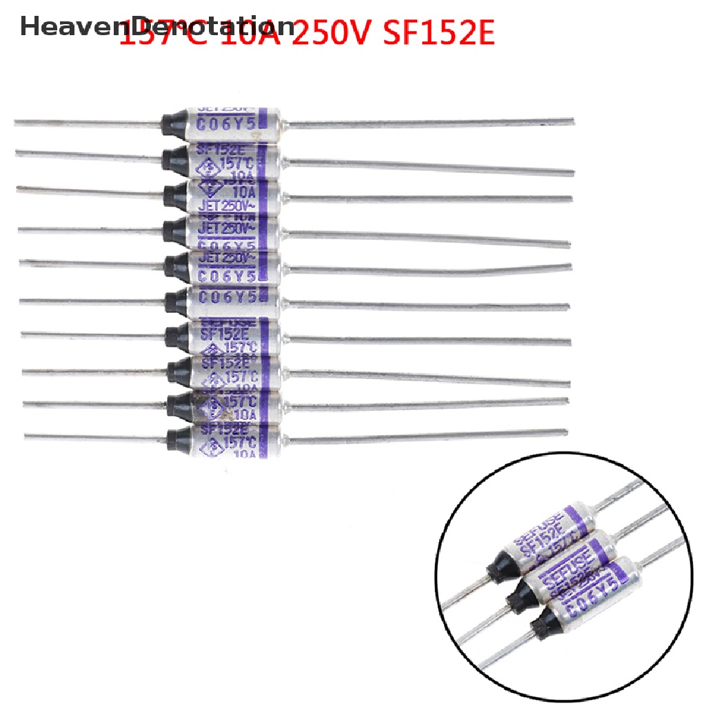 10pcs Sf152E Sefuse Thermal Fuse 157 ° C 157 Derajat 10a 250v