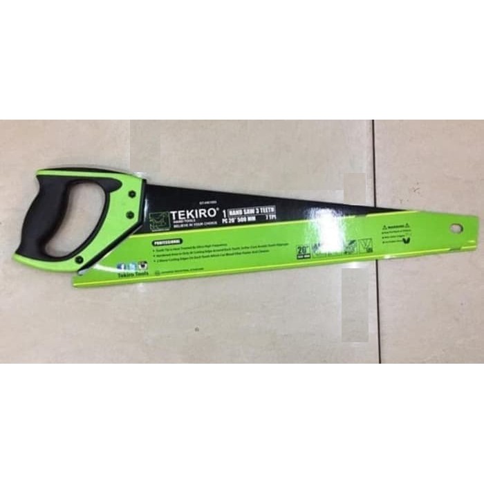 TEKIRO - GERGAJI KAYU 20 INCH GERGAJI TANGAN GAGANG TPR FIBER 3 MATA