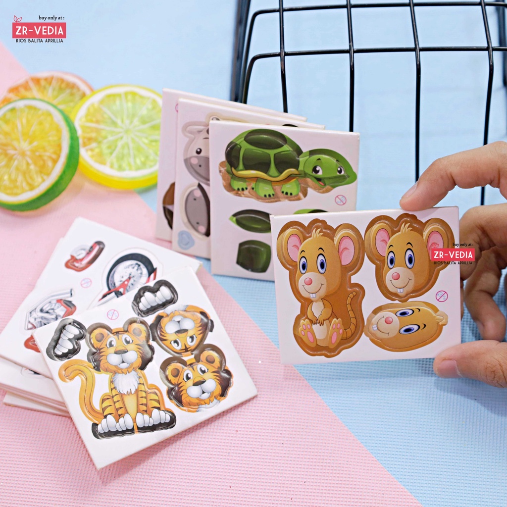 (SATUAN) Mainan Puzzle Tempel 3D untuk Anak-Anak / Hadiah Aksesoris Laki Perempuan Sticker