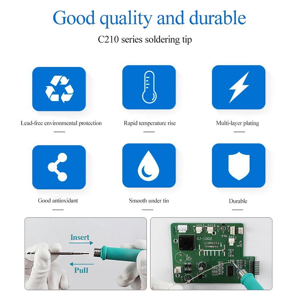 Top C210 Solder Listrik Iron Tips Head Untuk T26 T26D Soldering Station T210 Handle C210 Series Alat Las