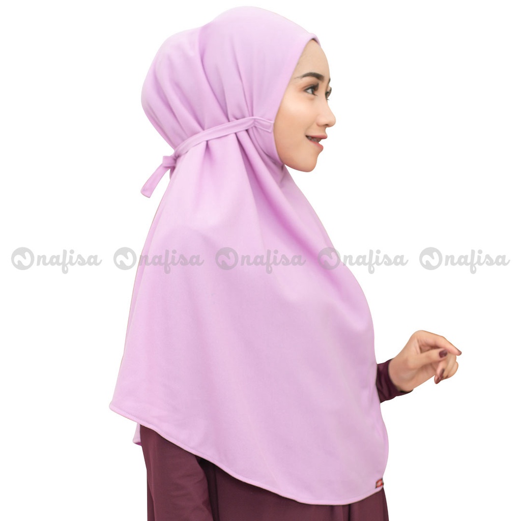 Jilbab Nafisa At Home JUMBO |  SUPER JUMBO  | khimar instan non pet syari | hijab instan Bergo | Kerudung Kaos PE