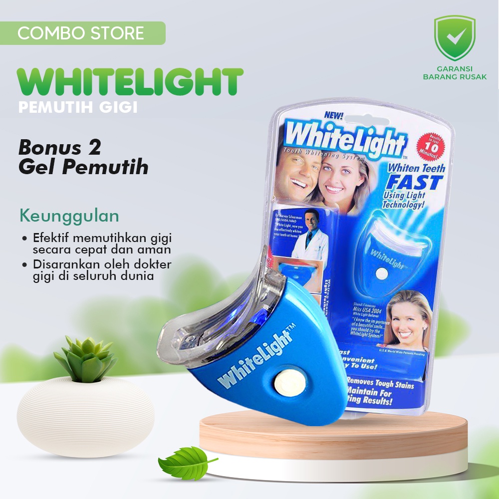 Alat Pemutih Gigi White Light Teeth Whitening Pembersih Gigi Kuning Led