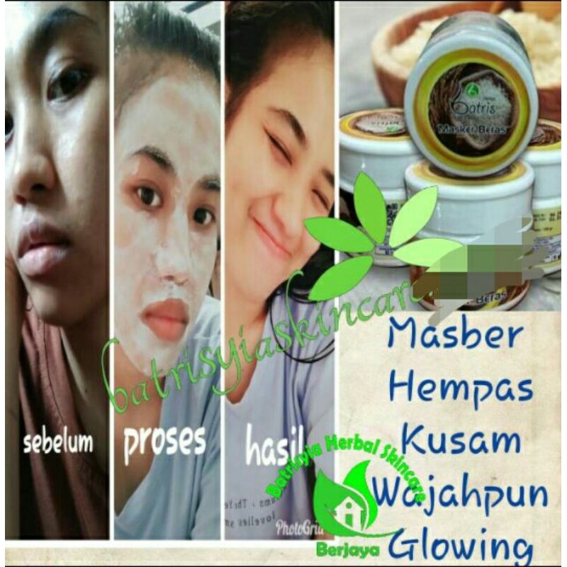 Masker beras batrisyia glowing putih anti muka kusam Aman BPOM