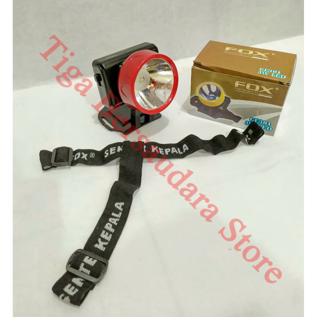 Lampu Senter Kepala LED 3 W FOX / Headlamp Head Lamp GE301