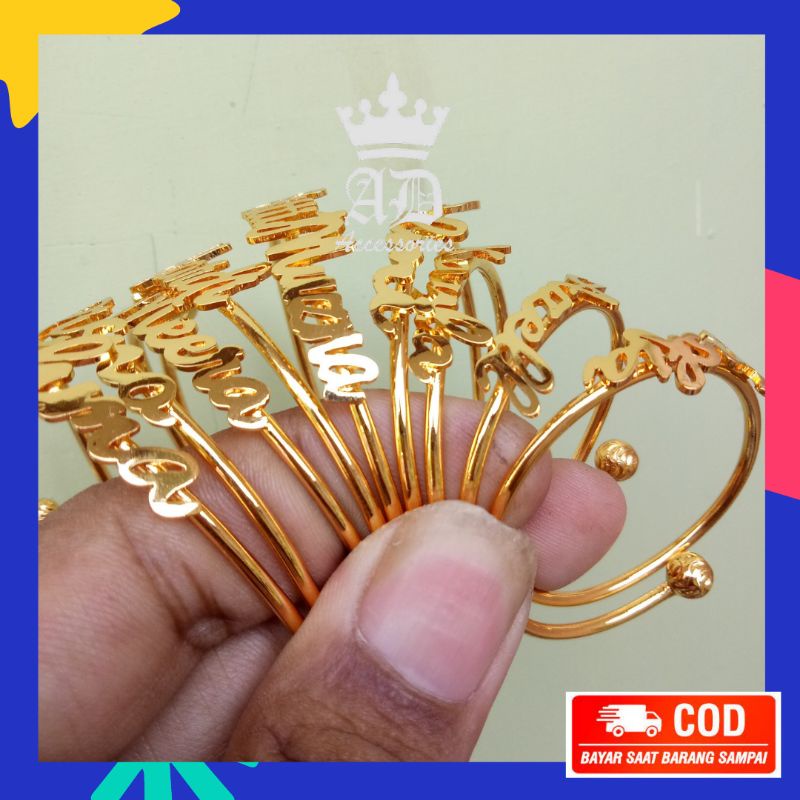 Gelang anak titanium / gelang ukir nama/gelang seser ukir nama