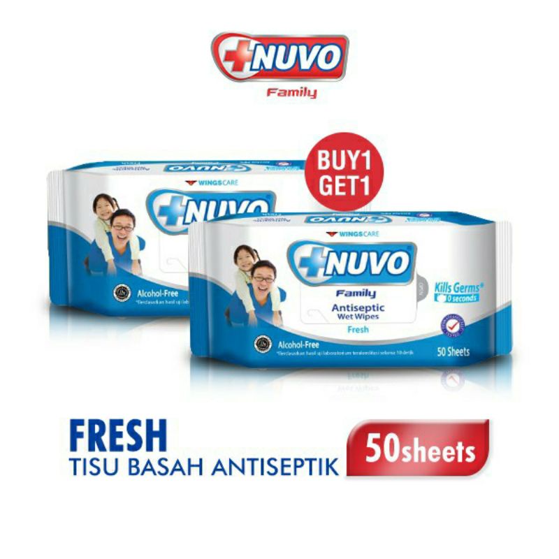 tisu basah antiseptik nuvo 2x50 sheet tisue basah nuvo Fresh