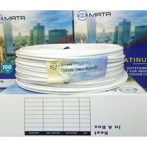 KABEL COAXIAL MATA RG-59 + KABEL POWER 100M