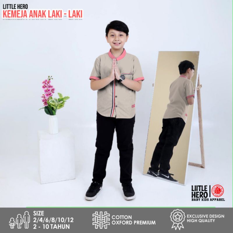 (2-10 Tahun) Baju Kemeja Hem Kemko Koko Anak Laki Laki Cowok Little Hero Usia 2 3 4 5 6 7 8 9 10 Tahun