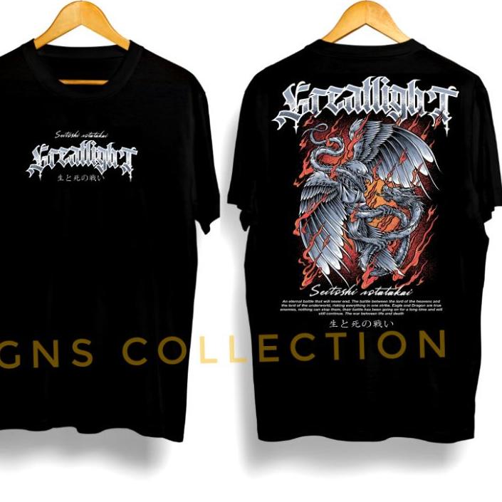 Baru kaos pria/JAPANESE MONOCHROME ELANG NAGA GREATLIGHT ORIGINAL/kaos distro