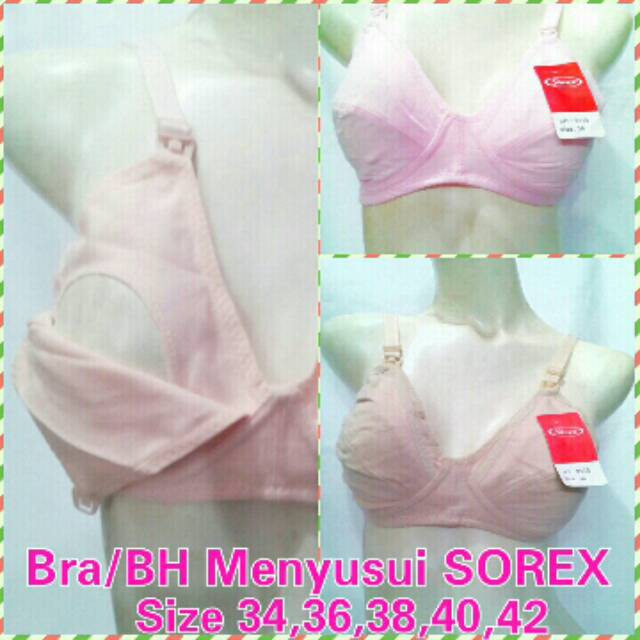 BH MENYUSUI ORI SOREX 8119 Nursing BRA Tanpa Busa 2 kait sz 34 36 38 40 42 BTK