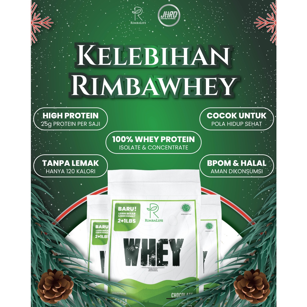 Rimbalife Rimba Whey 2lbs 3lbs Susu Whey Protein Concentrate Isolate Fitness Halal BPOM Rimbawhey Penambah Massa Otot Master Whey