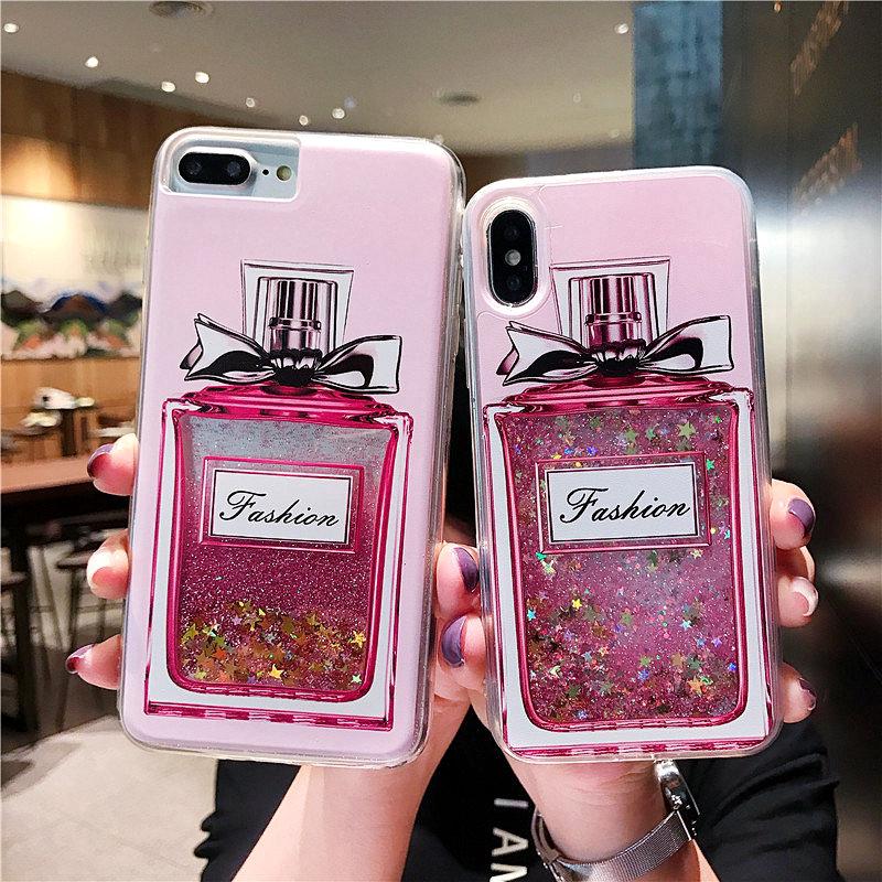 Case Desain Botol Parfum Cairan Glitter Flamingo Unicorn