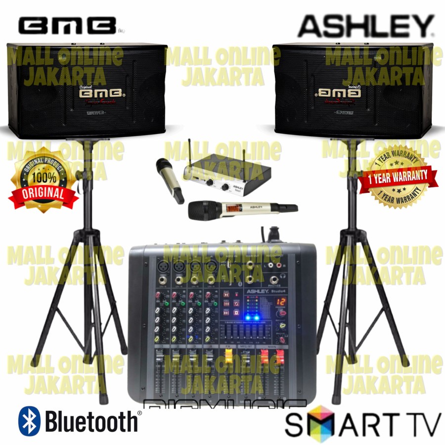 Paket karaoke bmb 12 inch Power mixer ashley Original sound system set