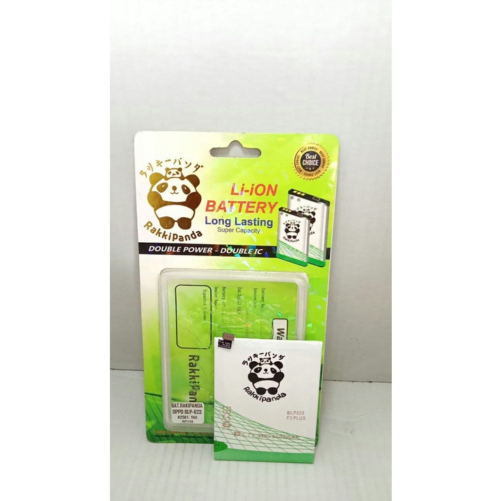 BAT BATERAI BATRE BATTERY DOBEL POWER IC  RAKKIPANDA BLP623 OPPO F3 PLUS