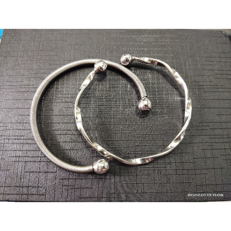 Gelang baja putih monel asli