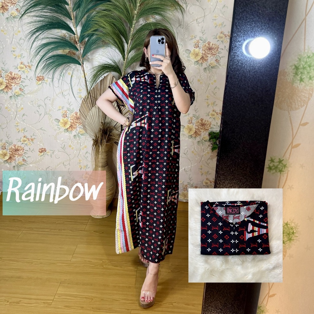 PART1 NCDY HOMEWEAR DASTER PANJANG SEMATA KAKI LD 130cm BUSUI FRIENDLY JUMBO-Rainbow