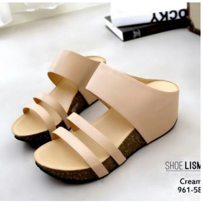 sandal wedges cream