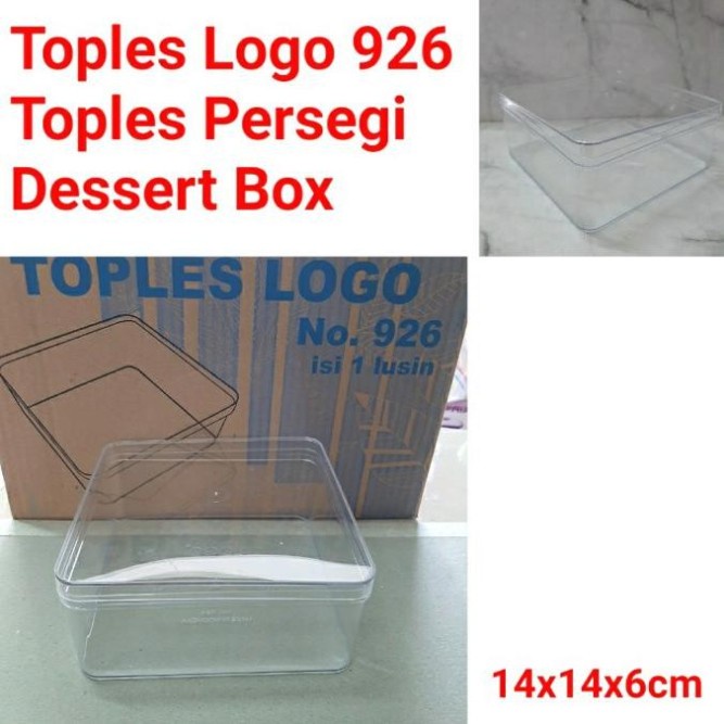 Toples Plastik Mika Persegi Kotak Dessert Box Kue Kering Coklat Permen Kacang Imlek Natal Lebaran