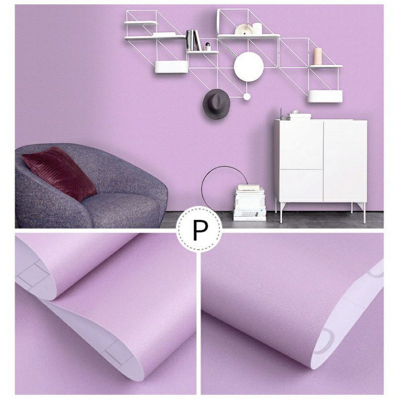 Wallpaper Dinding Pastel ungu 45cmx10m