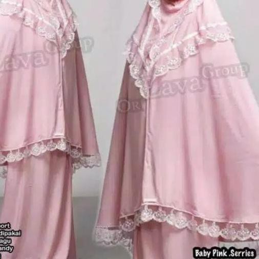 ➸ MUKENA DEWASA NAGITA SLAVINA RENDA - Pink ❅