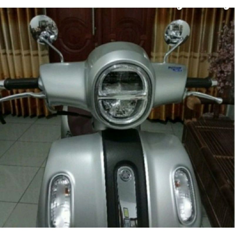 SPION RETRO KLASIK CLASIC BULAT CNC YAMAHA FAZZIO 125 2022 TANGKAI PENDEK ORIGINAL