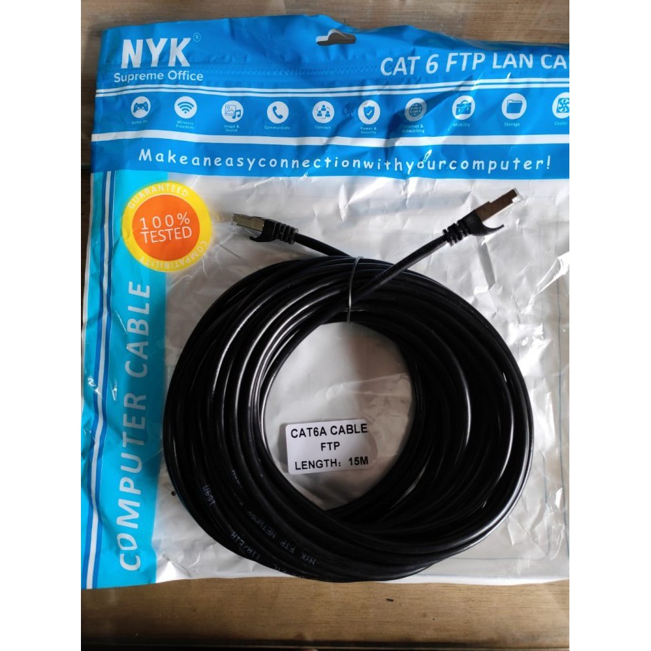 KABEL INTERNET KABEL LAN KABEL FTP CAT 6 15 meter dengan RJ45