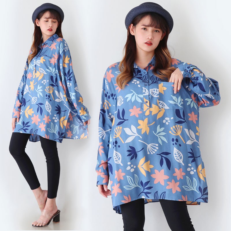 ARENA - Kemeja Wanita Motif Oversize