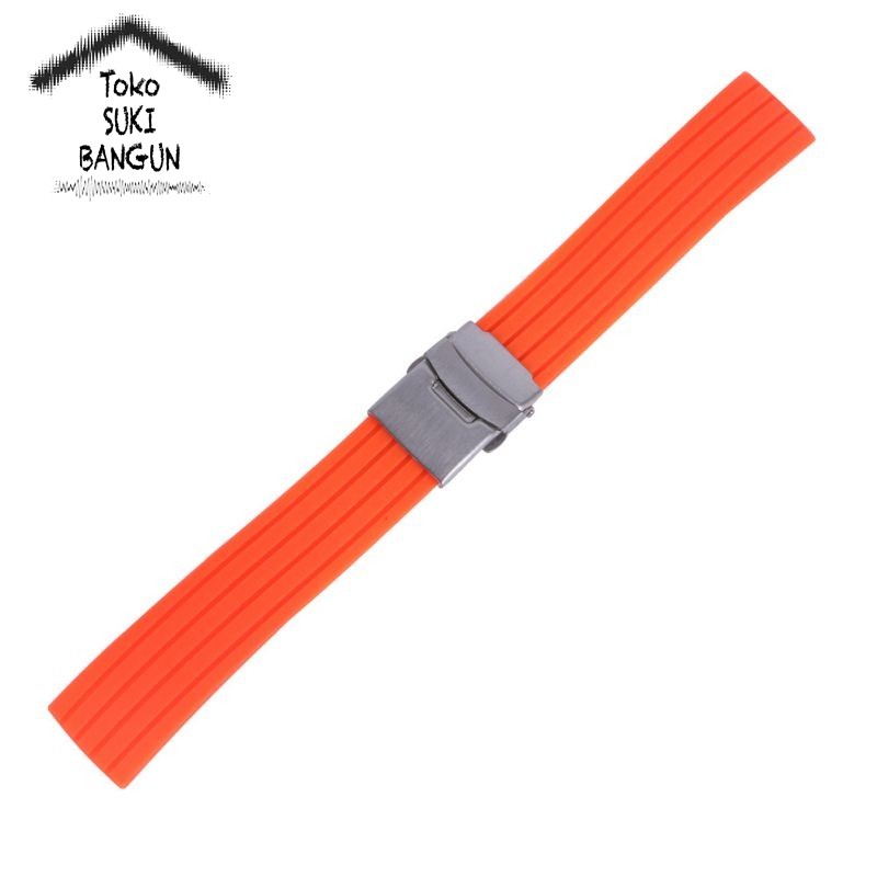 TALI JAM 16mm Rubber Strip Watch Strap Silicone Model Garis Strip