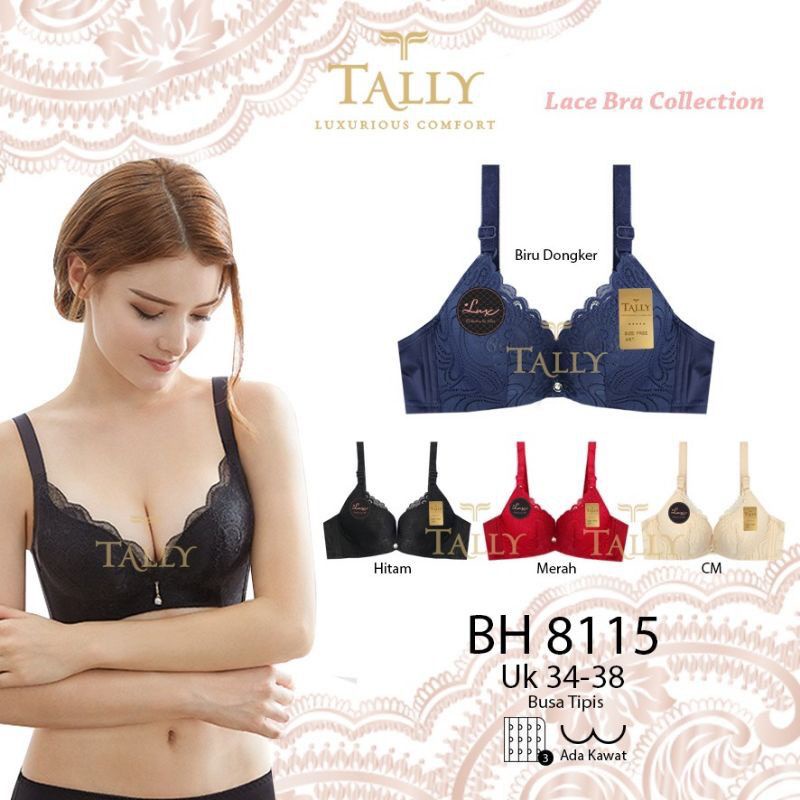 BH BRA TALLY 8115 ADA RENDA ADA KAWAT / TALLY BRA BH 8115 I BUSA TIPIS I CUP B | ADA KAWAT I SIZE 34-38 - ARA98STORE