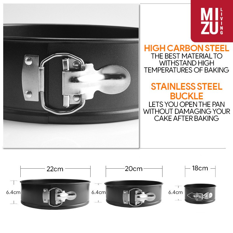 TRETORTE 3in1 SET Loyang Kue Bongkar Pasang Non-Stick Spring Form Baking Mould BPA-Free-3