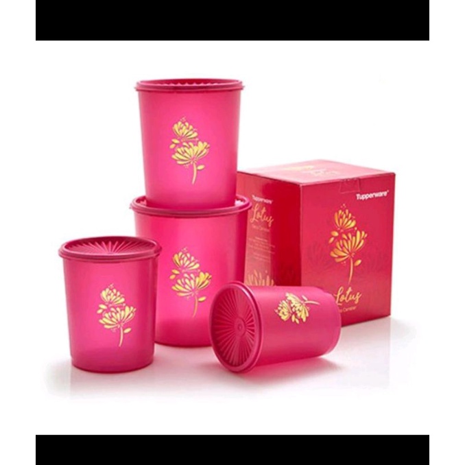 Toples lotus deco tupperware isi 4 pcs / toples jajan tupperware / toples lebaran tupperware