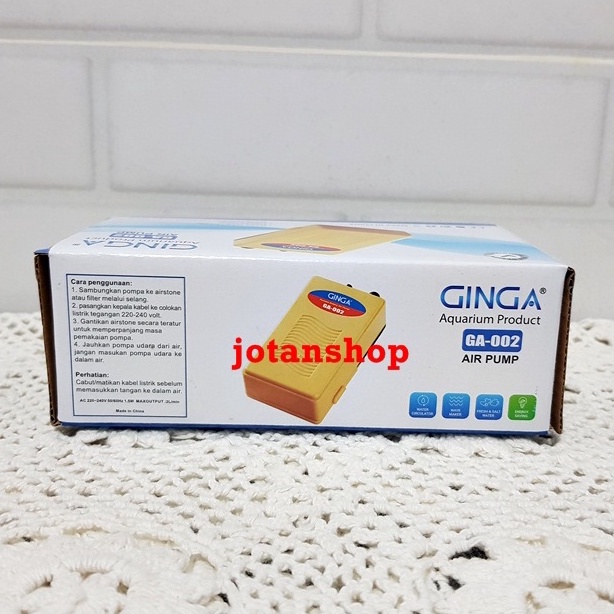 GINGA GA 002 Mesin Aerator portable Airpump Aquarium Baterai Batre mancing pancing ikan GA002