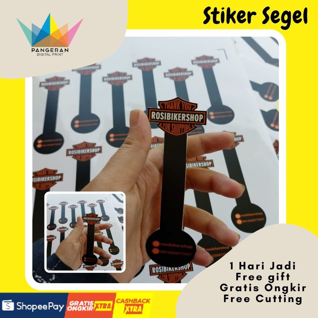 

Free DISAIN !! Cetak sticker hari ini jadi sticker segel kemasan makanan kosmetik fashion 1000 psc