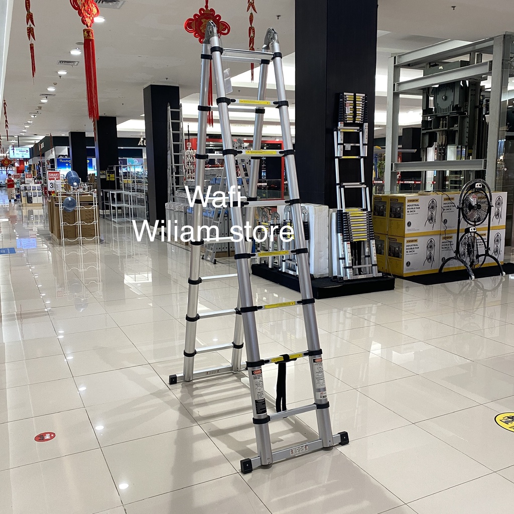 Krisbow Fixsteps Tangga Lipat Aluminium Teleskopik Double telescopic 3,8 Meter