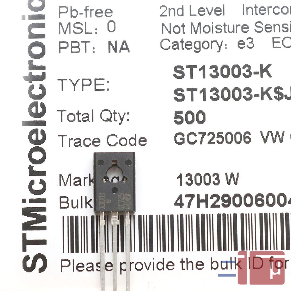 Transistor MJE13003 13003 To-126 Original ST