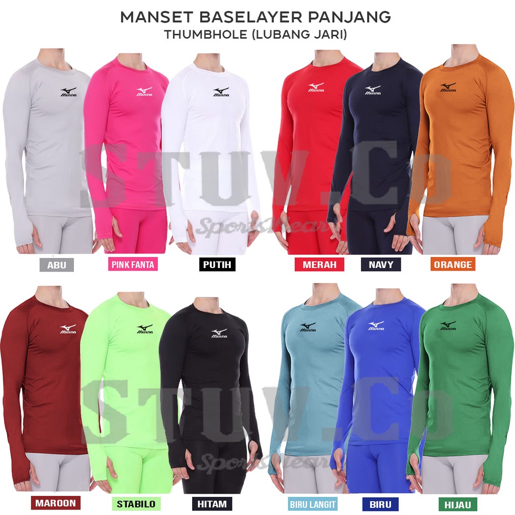 BASELAYER LONGSLEEVE THUMBOLE MANSET TANGAN PANJANG JARI DIVING LARI SEPEDA OLAHRAGA PRIA WANITA