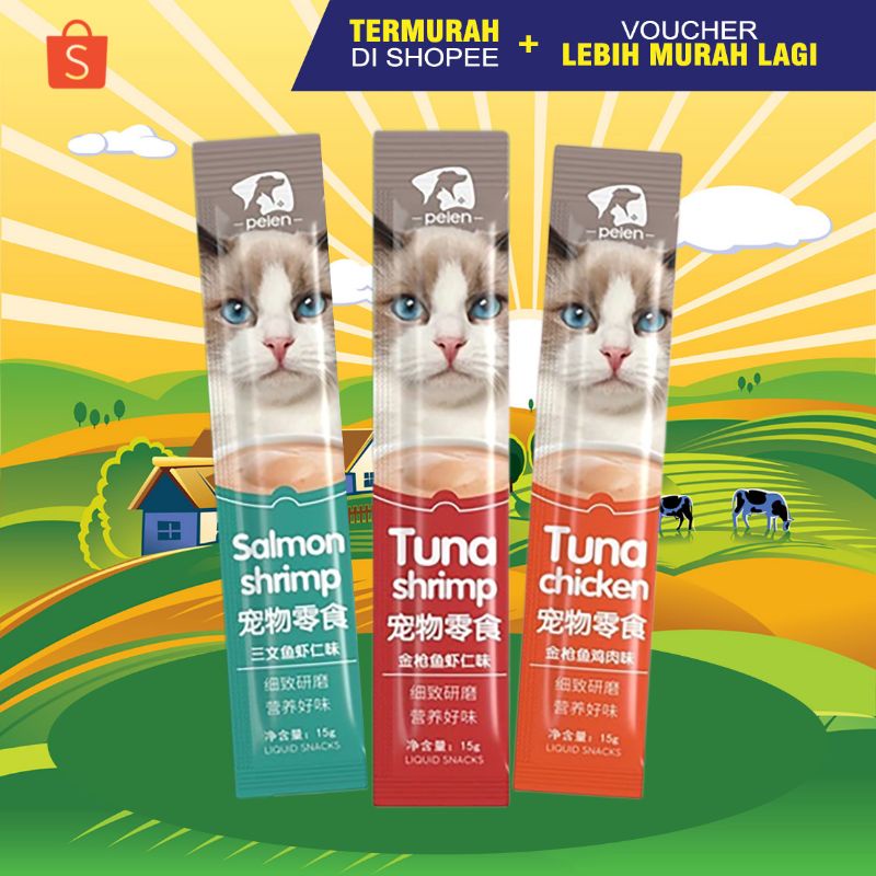 SNACK KUCING - Makanan Kucing Camilan Kucing Snack Kucing Wetfood Kucing 15 gr Salmon Ayam Tuna