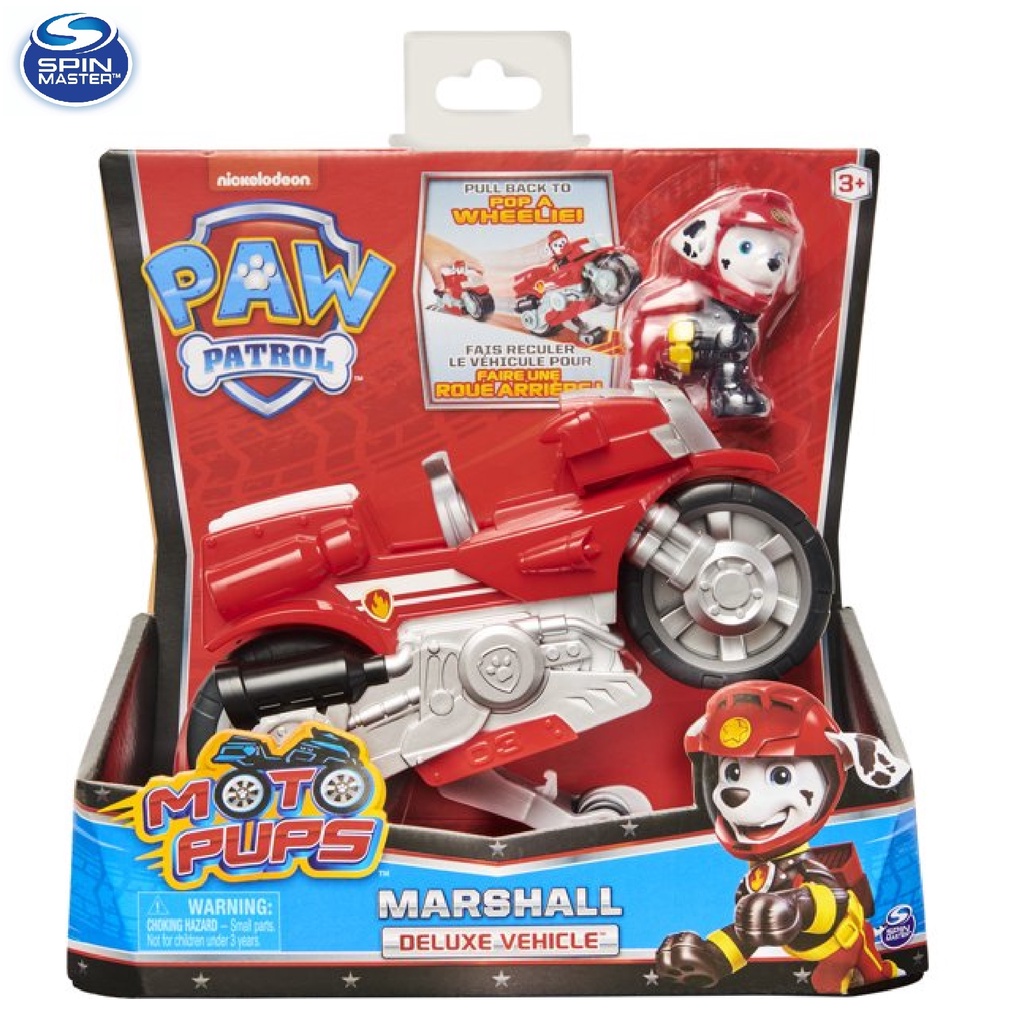 PAW PATROL Moto Pups Marshall Deluxe Pull Back Motorcycle Vehicle