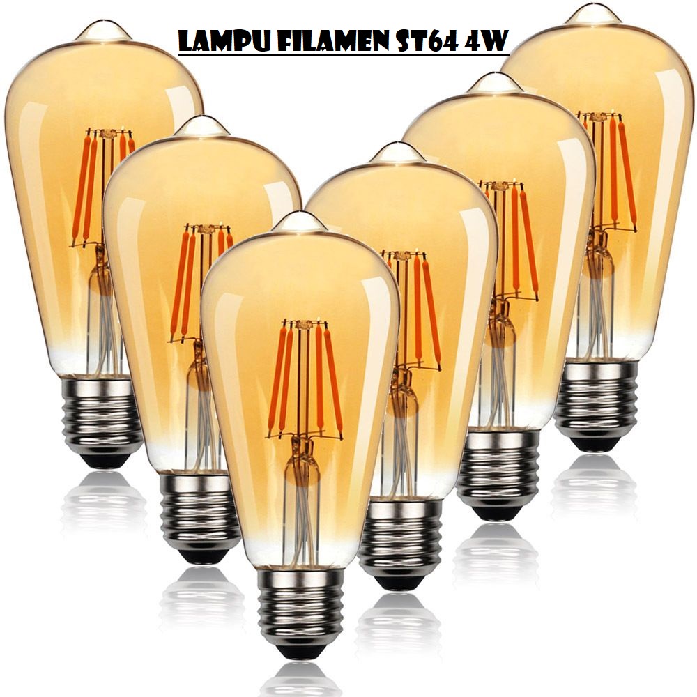 Lampu Filamen LED ST64 Bulb 4W bohlam 4 w watt pijar edison cafe OVAL