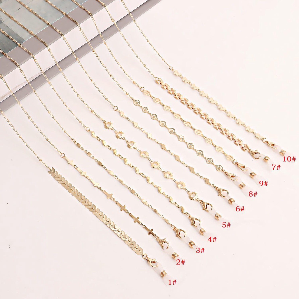 Lily Rantai Kacamata Logam Emas Daun Kupu-Kupu Kacamata Kalung Kacamata Baca Lanyard