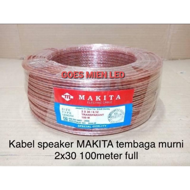 kabel speaker transparan 2x30 100 meter