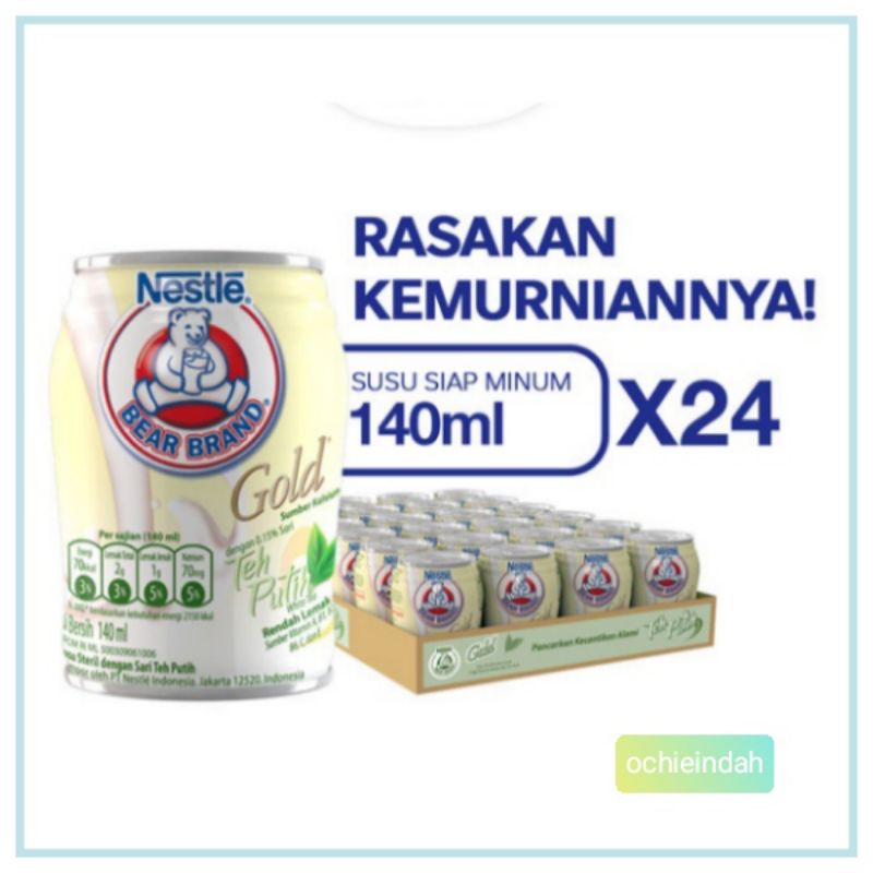 

Bear Brand Gold White Tea 140ml | 1dus isi 24pcs