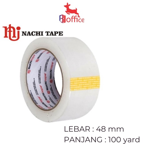 

Lakban Bening Nachi 48mm Besar 2" Panjang 100 Yard / Murah per pcs