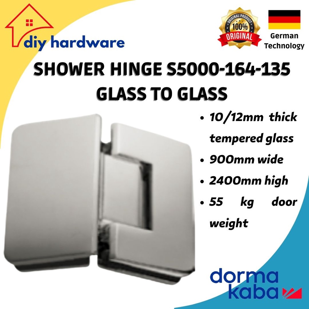Dorma S5000-166 Glass to Glass dormakaba Shower Hinge